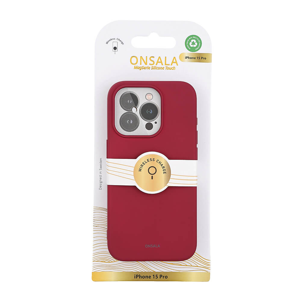 Onsala Phone Case Silicone MagSeries Deep Red - iPhone 15 Pro – image 2
