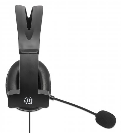 Manhattan Mono Over-Ear Headset (USB), Reversible Microphone Boom (padded), Retail Box Packaging, In-Line Volume/Mute Control, Padded Ear Cushion, USB-A for bot – image 4