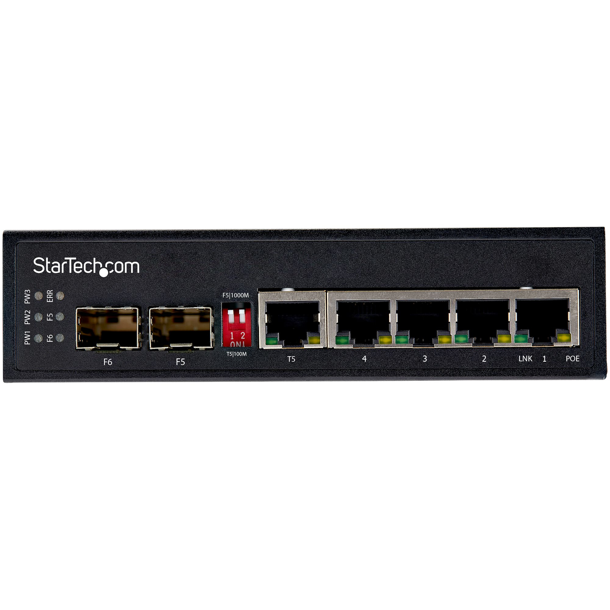 StarTech.com Industrial 6 Port Gigabit Ethernet Switch 4 PoE RJ45 +2 SFP Slots – image 3