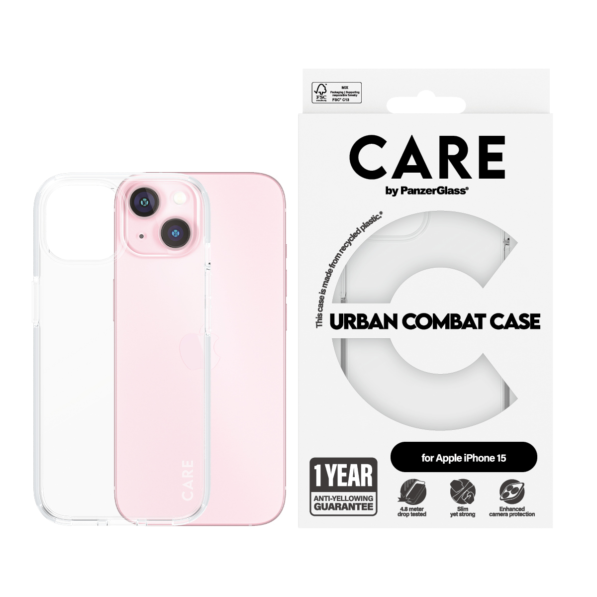 PanzerGlass CARE™ by PanzerGlass® Urban Combat Case Transparent iPhone 15 – image 2