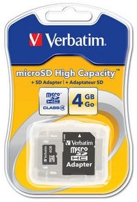 Verbatim MicroSDHC 4GB - Class 4