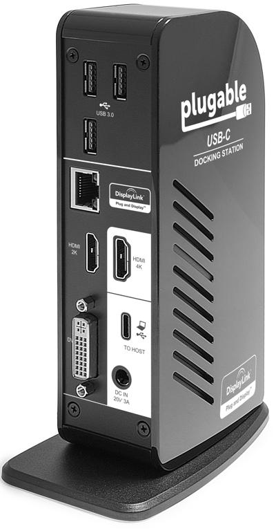 Plugable Technologies UD-ULTCDL laptop dock/port replicator Docking USB 3.2 Gen 1 (3.1 Gen 1) Type-C Black – image 2