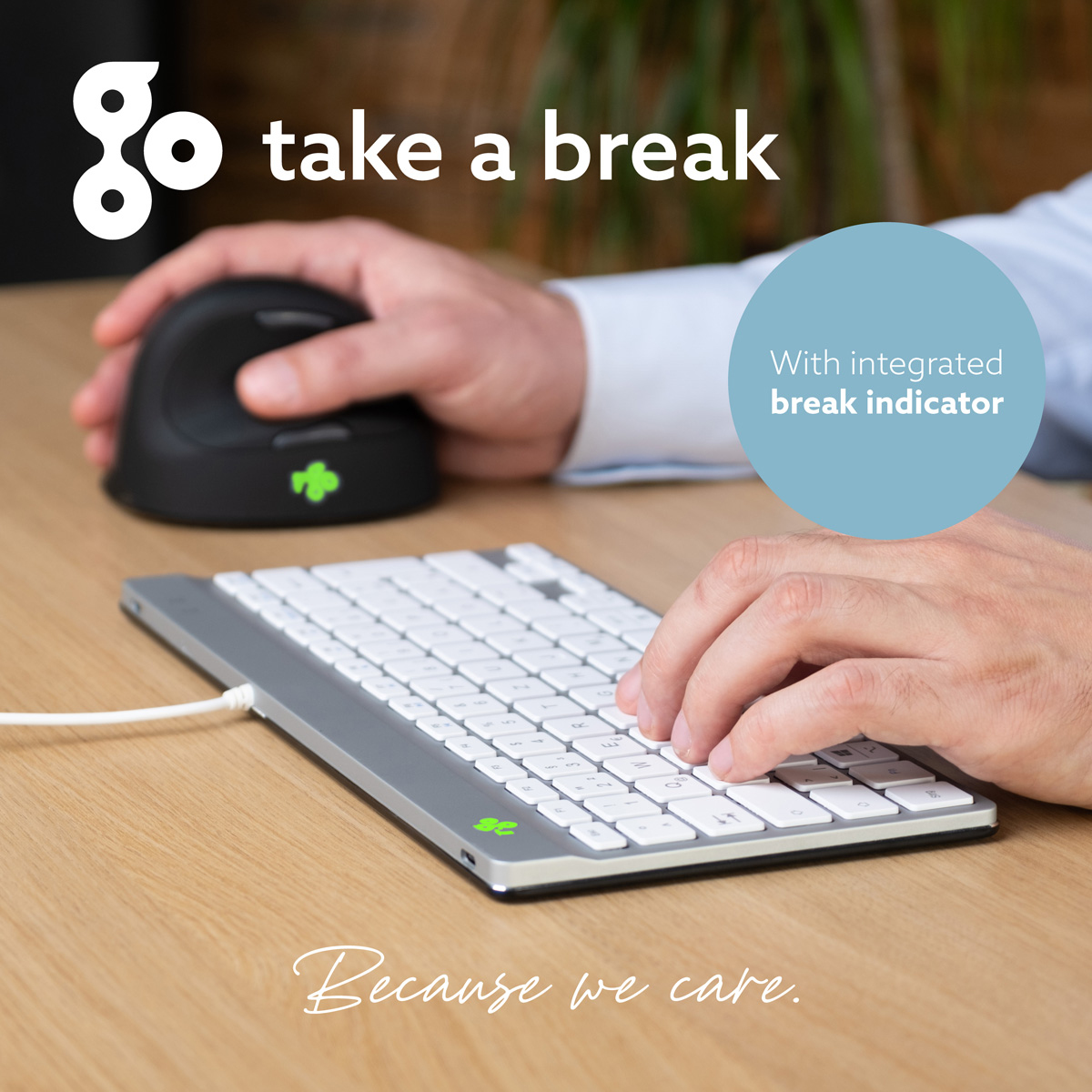 R-Go Tools Ergonomic keyboard R-Go Compact Break, compact keyboard with break software, QWERTY (IT), wired, white – image 9