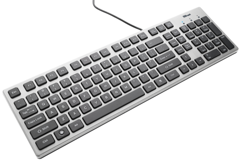 Trust 16713 keyboard Universal USB Turkish Grey – image 1
