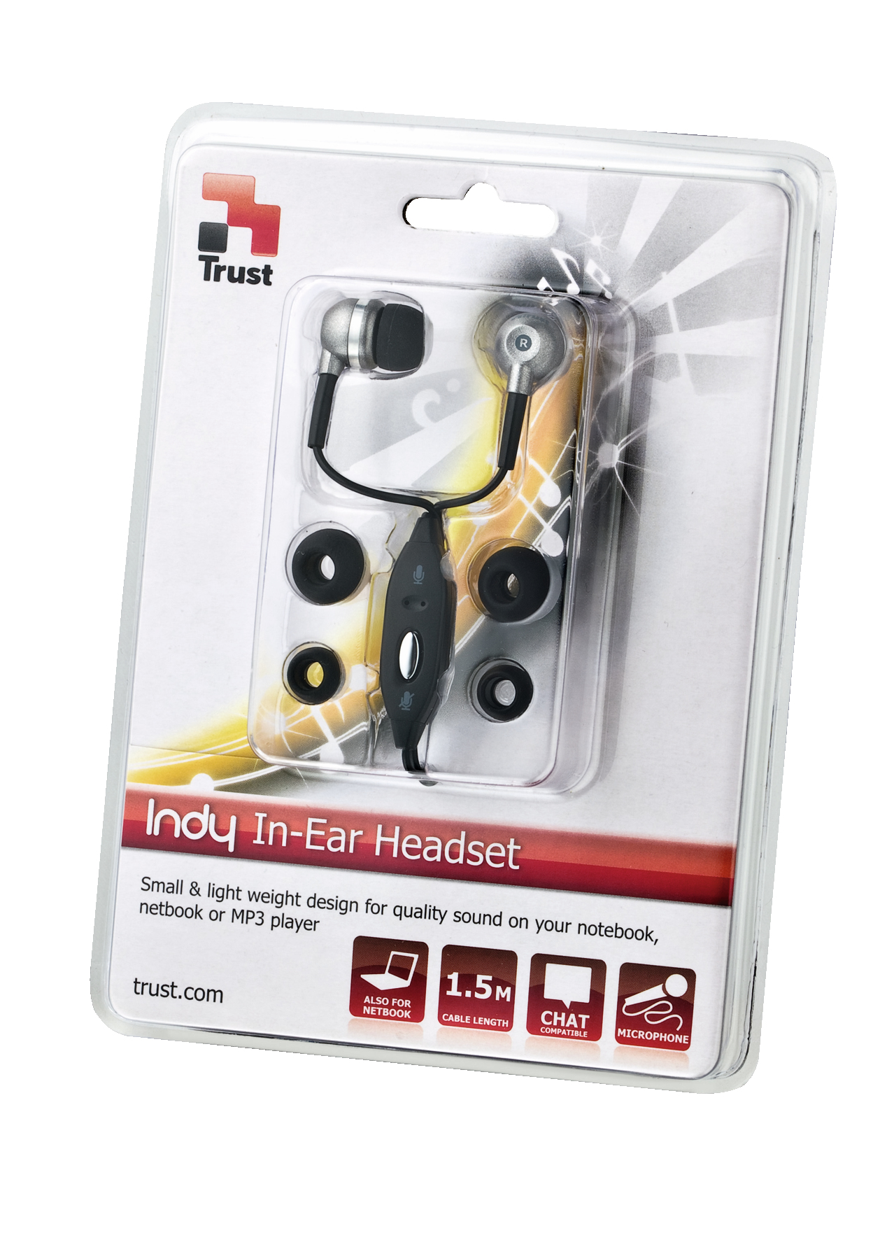Trust Indy Headset Wired In-ear Calls/Music Black, Silver – image 4