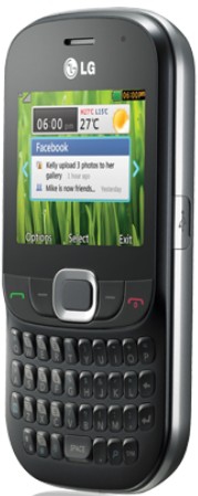 LG C360 5.84 cm (2.3") Single SIM 950 mAh Black