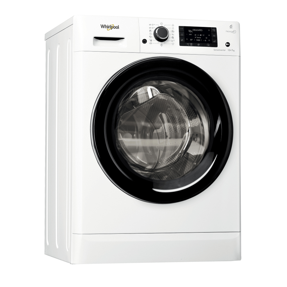Whirlpool FWDD1071681B washer dryer Freestanding Front-load White, Black