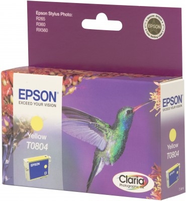 Epson Hummingbird Singlepack Yellow T0804 Claria Photographic Ink – image 1