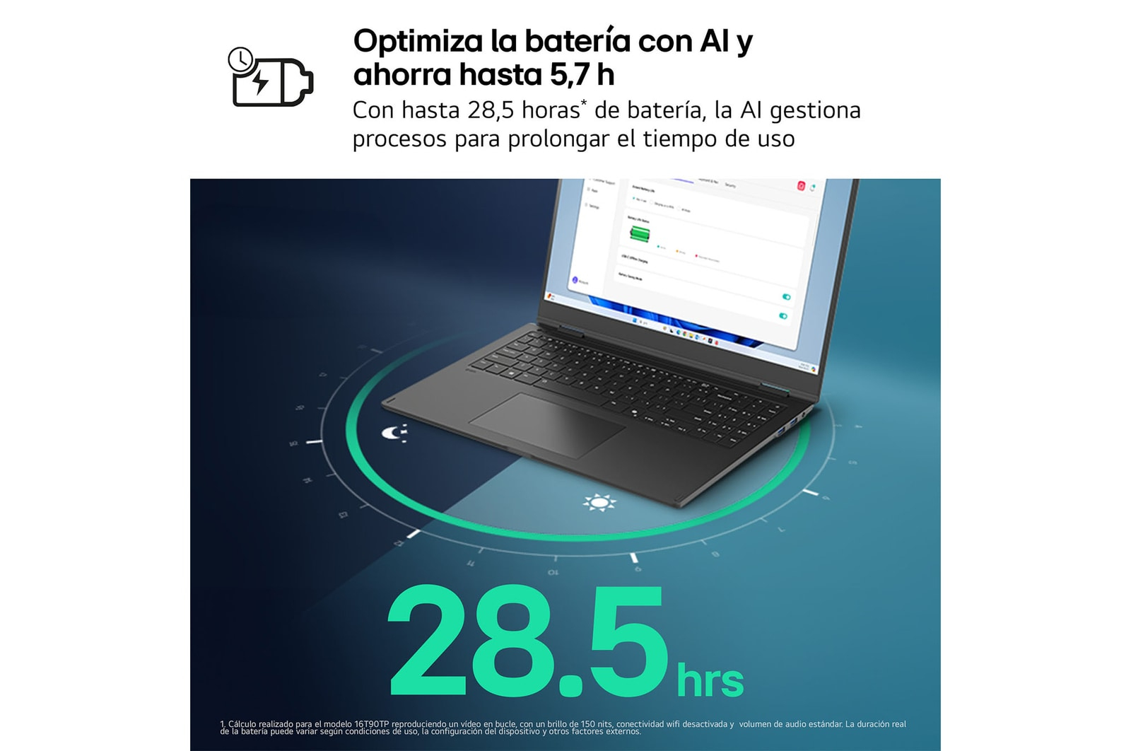 Portátil - LG 16Z90TL-G.AU88B, 16" WQXGA, Intel® Evo™ Edition Core™ Ultra i7-258V, 32 GB RAM, 1 TB SSD, Arc™ GPU, W11H, Negro - imagen 5