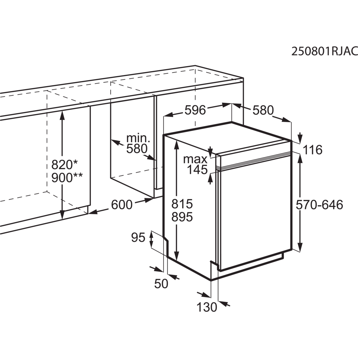 Electrolux KI82X220SX dishwasher Semi built-in 14 place settings – image 3