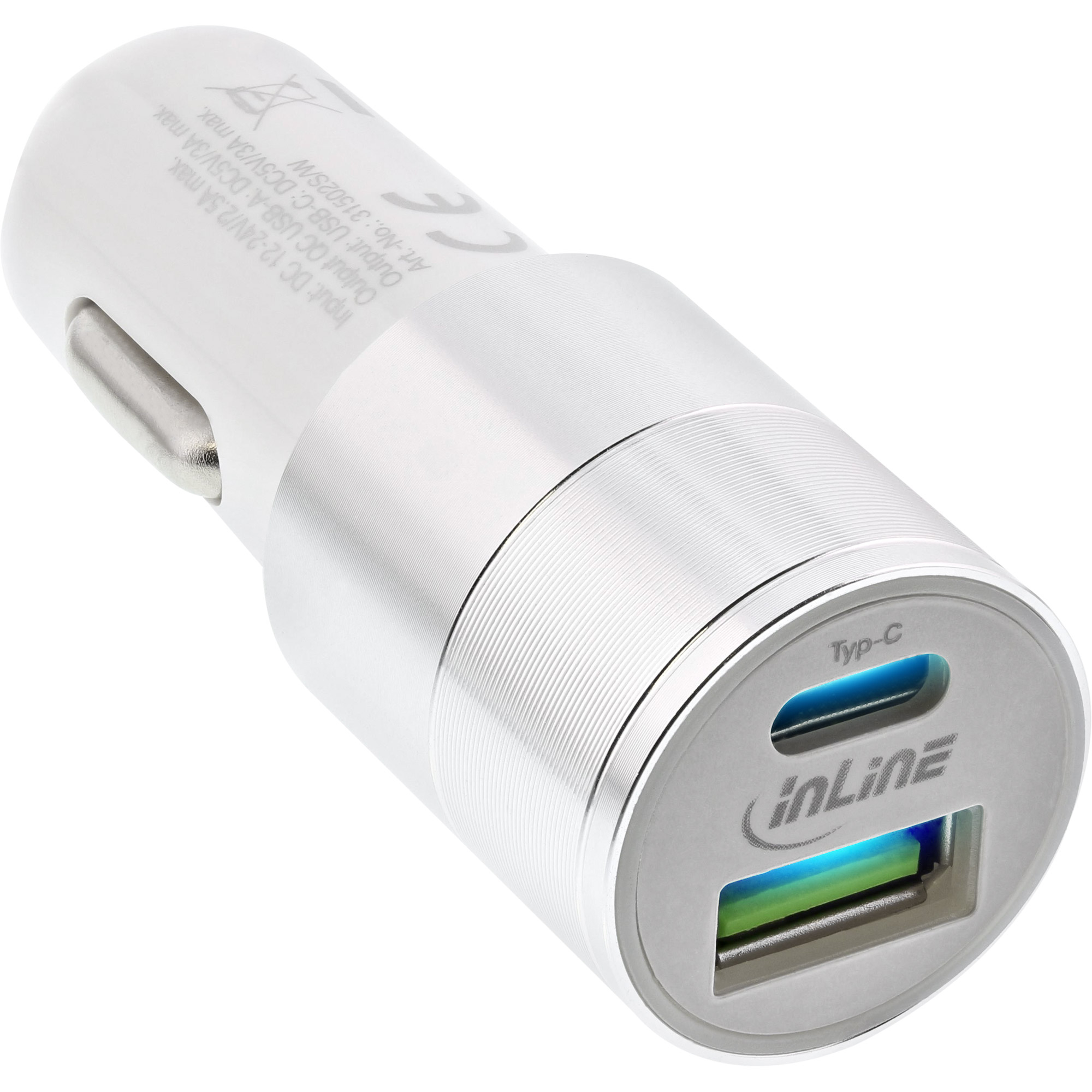 InLine USB car charger power-adaptor Quick Charge 3.0, white – image 2
