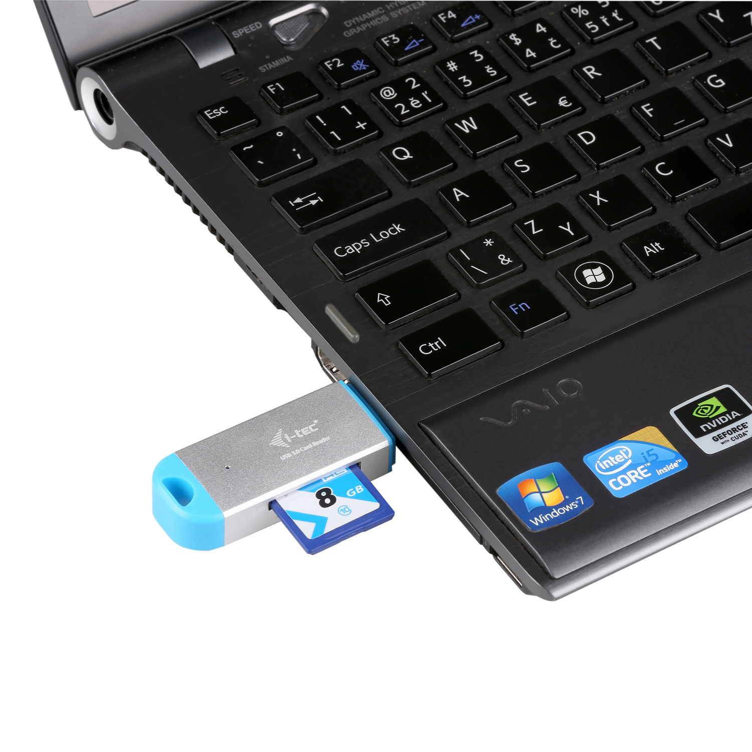 i-tec U3CRDUO-BL card reader USB 3.2 Gen 1 (3.1 Gen 1) Blue, Silver – image 5