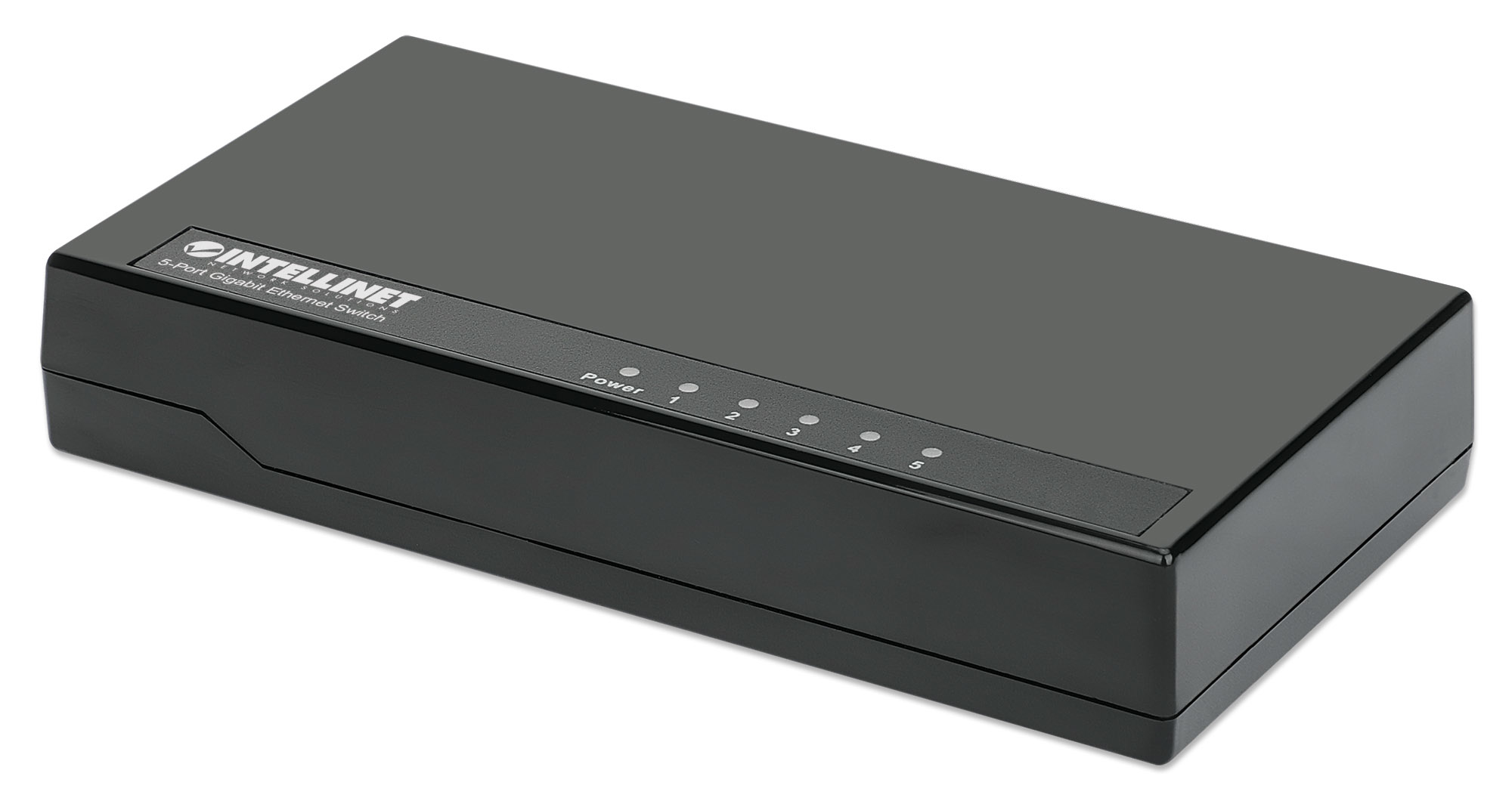 Intellinet 5-Port Gigabit Ethernet Switch Desktop Size, Plastic, IEEE 802.3az (Energy Efficient Ethernet), Black – image 1