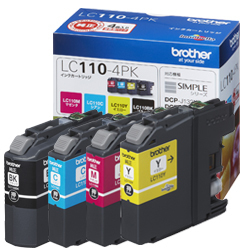 Brother LC110-4PK ink cartridge Original Black, Cyan, Magenta, Yellow