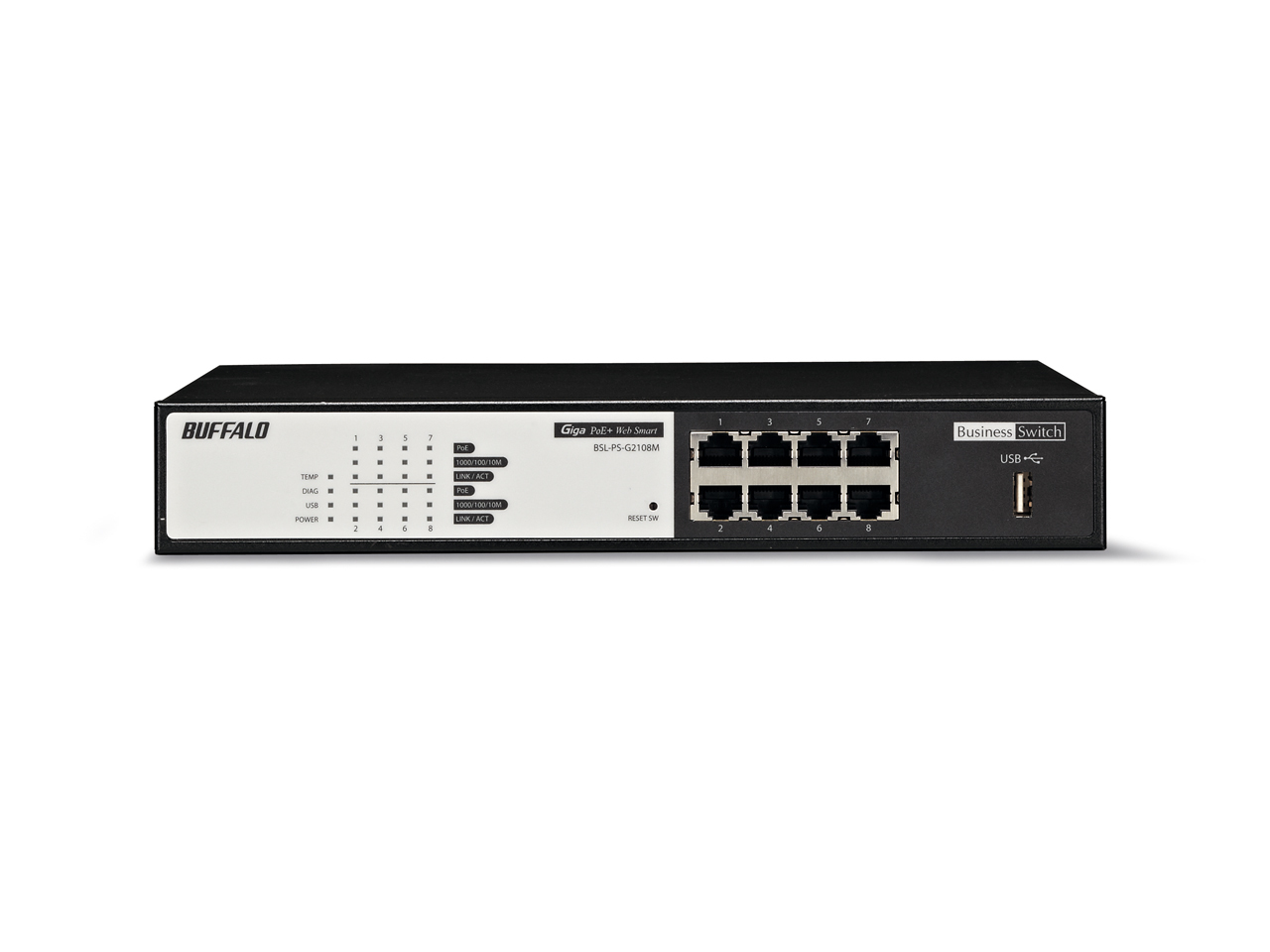 Buffalo BSL-PS-G2108M network switch Managed L2 Gigabit Ethernet (10/100/1000) Power over Ethernet (PoE) Black – image 2