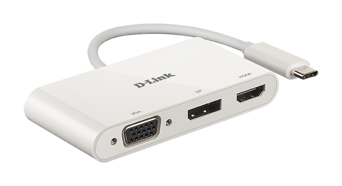 D-Link 3-in-1 USB-C to HDMI/VGA/DisplayPort Adapter – image 1