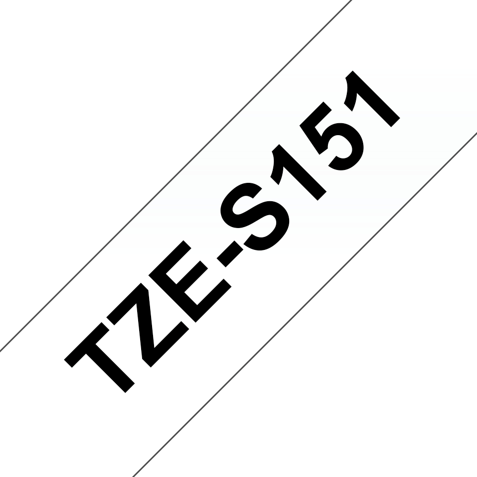 Cinta Brother TZES151 - Texto Negro sobre Fondo Transparente - 24mm x 8mts. - Súper Adhesiva - TZES151