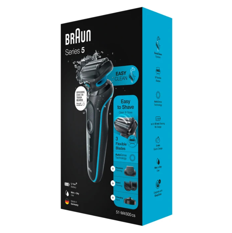 Braun Series 5 51-M4500cs Foil shaver Black, Blue – image 7