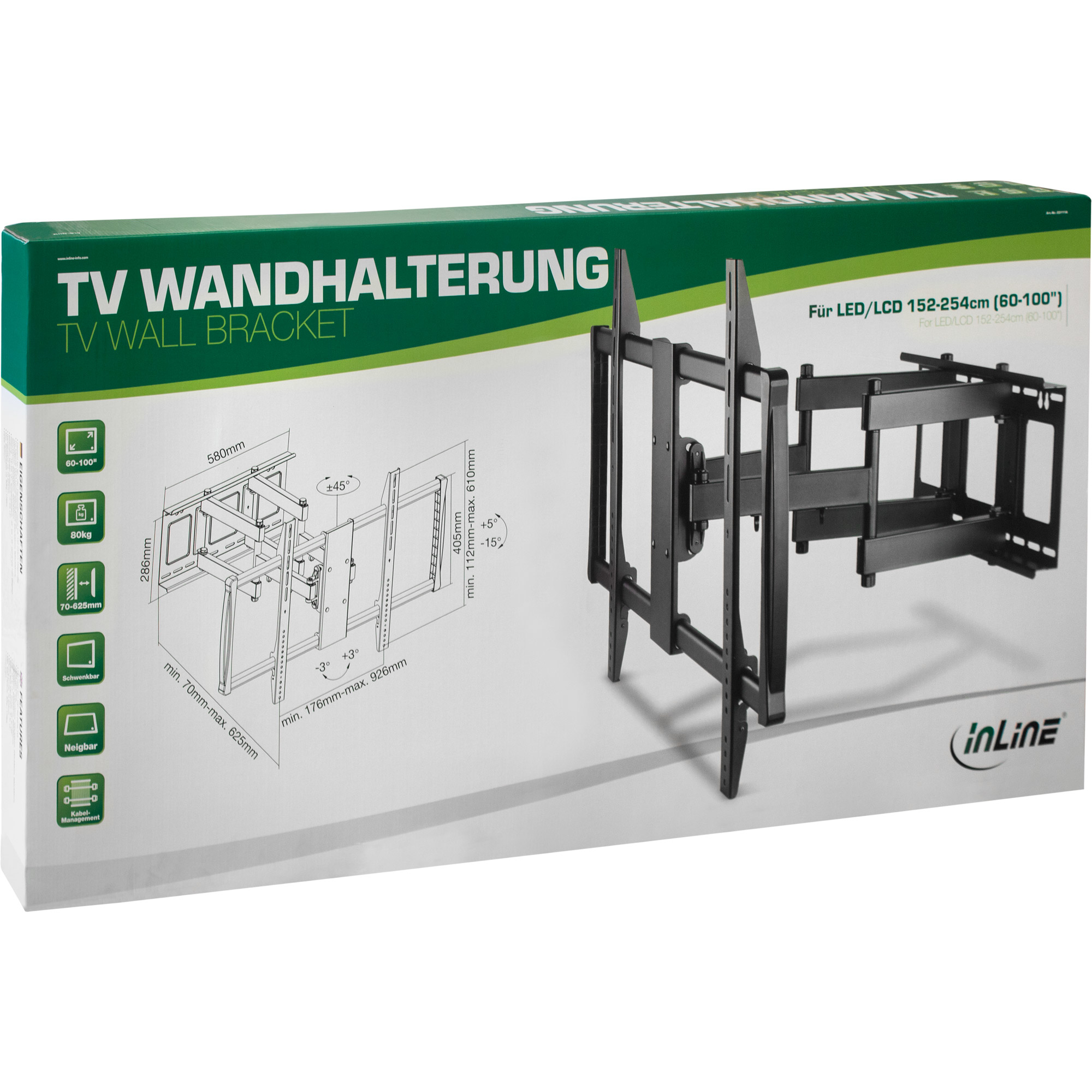 InLine TV Wall bracket, for TFT/LCD/LED/Plasma 152-254cm (60-100") max. – image 3