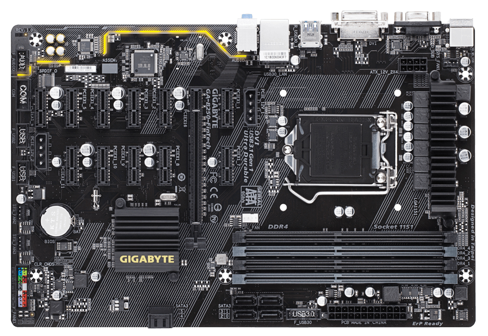 GIGABYTE GA-B250-FinTech Intel® B250 LGA 1151 (Socket H4) ATX – image 1