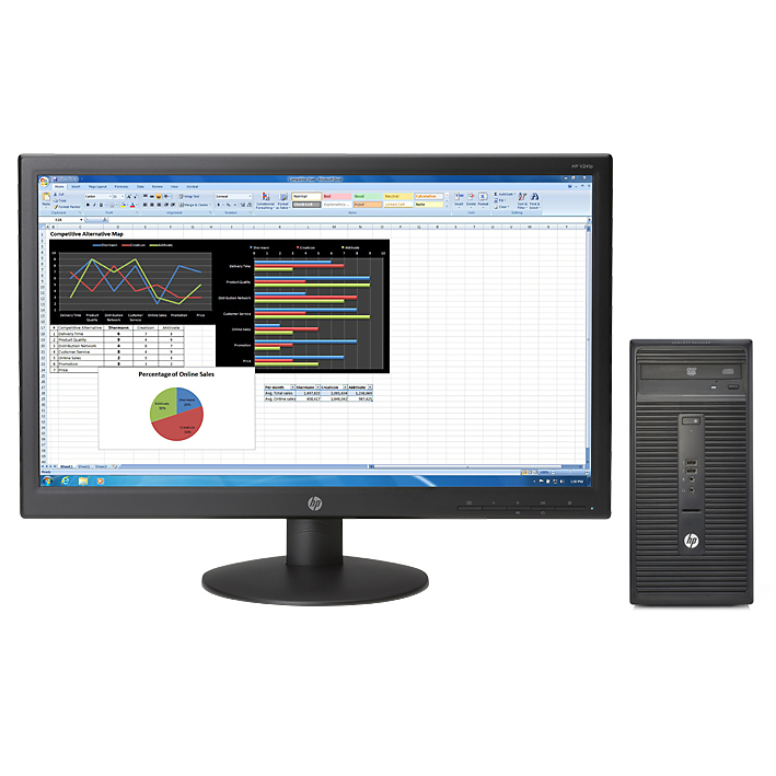 HP DESKTOP BUNDEL (K8K36EA+K0Q34AA) 280MT Intel Pentium C3250 + V241p monitor – image 1