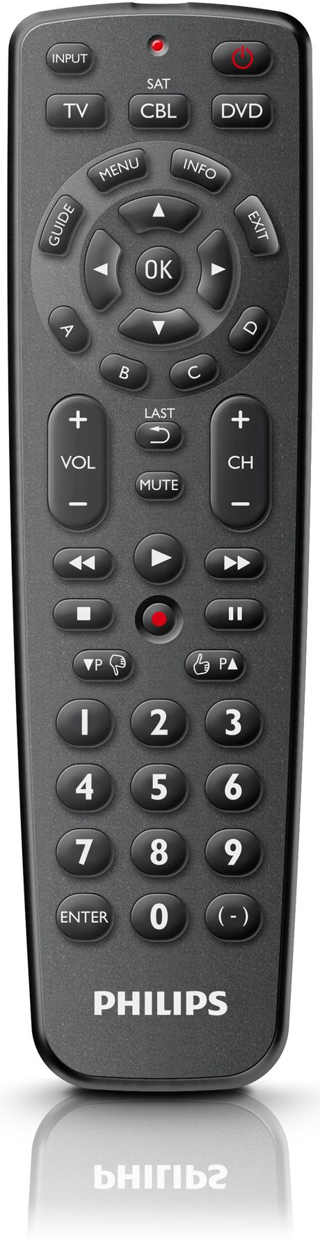 Philips Perfect replacement SRP1103/27 remote control IR Wireless DTV, DVD/Blu-ray, DVDR-HDD, DVR, SAT, TV Press buttons – image 2