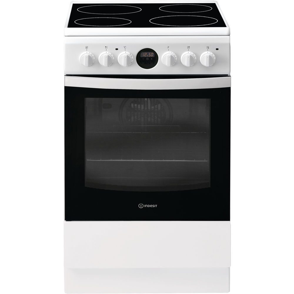 Indesit IS5V5CCW/E cooker Freestanding cooker Electric Ceramic hob White – image 1