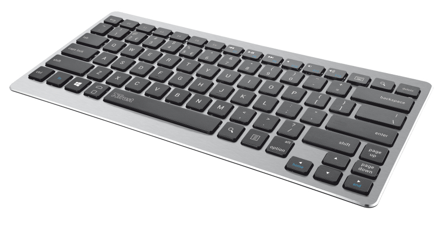 Trust 19043 mobile device keyboard Bluetooth Silver