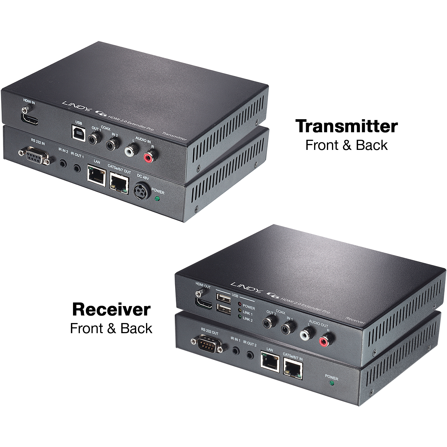 Lindy 38200 AV extender AV transmitter & receiver Black – image 2