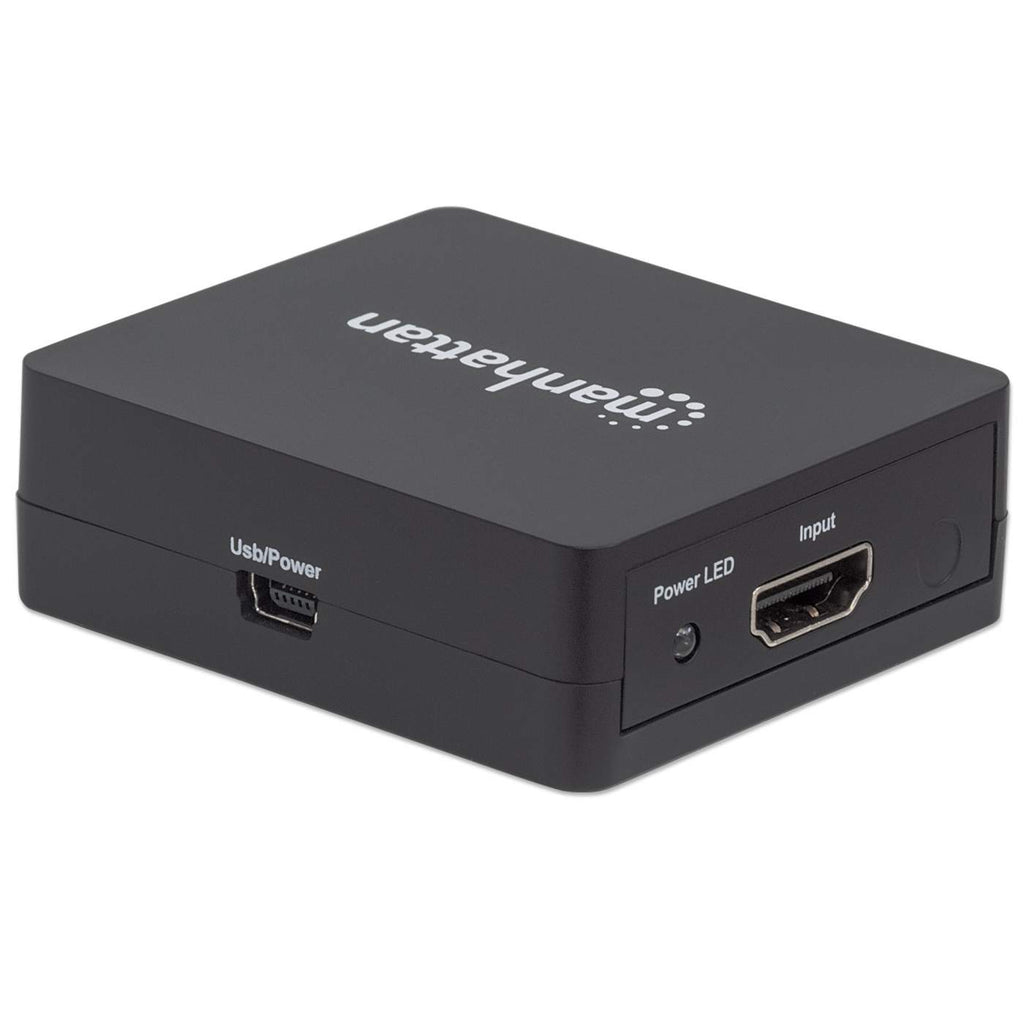 Manhattan HDMI Splitter 2-Port , 1080p, Black, Displays output from x1 HDMI source to x2 HD displays (same output to both displays), USB-A Powered (cable includ – image 2