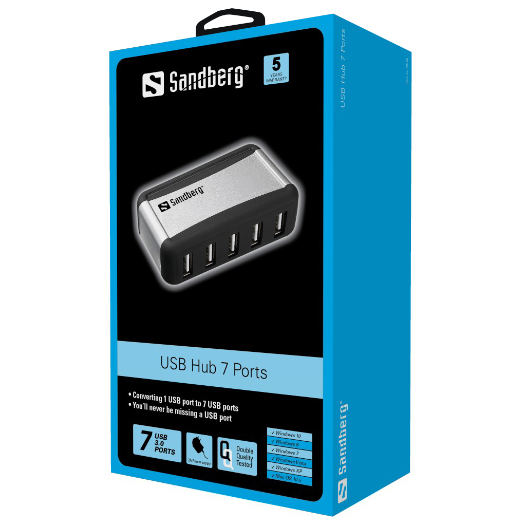 Sandberg USB Hub AluGear (7 ports) – image 2