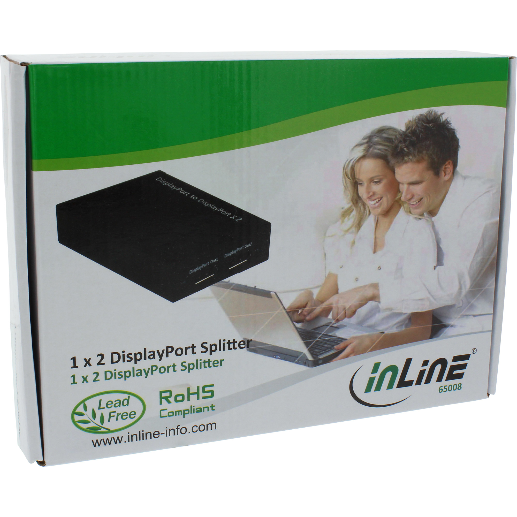 InLine DisplayPort 2 Port Splitter to connect two DisplayPort devices – image 3