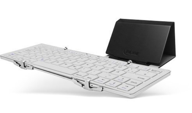 InLine 55375W mobile device keyboard QWERTZ German Bluetooth White – image 1