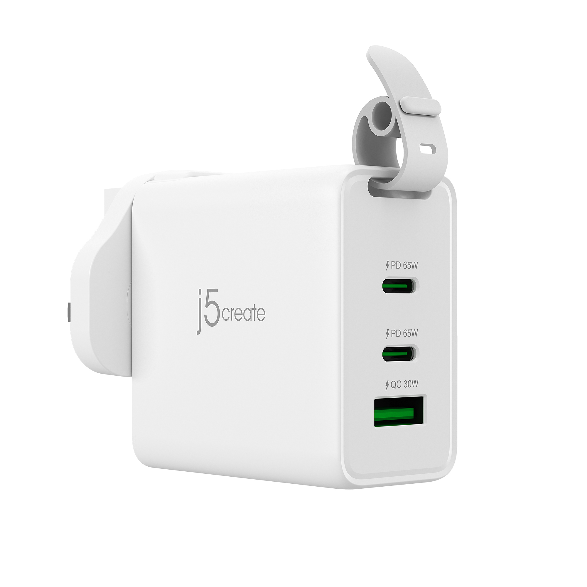 j5create 65W GaN USB-C 3-Port Traveler Charger with changeable AC plugs and USB-C cable – image 4