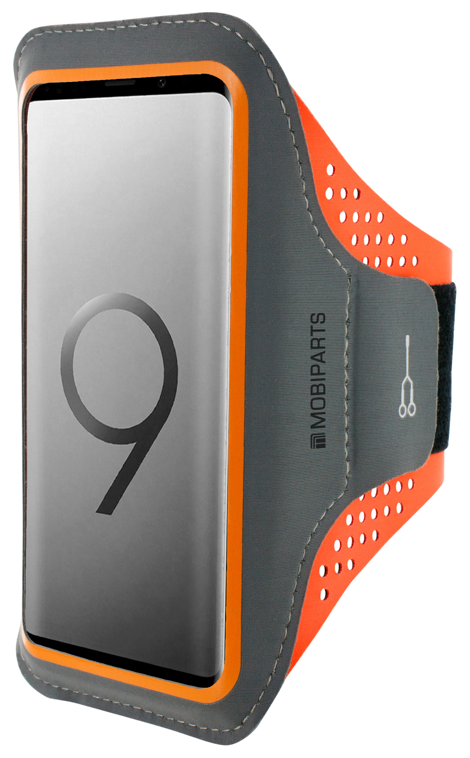 Mobiparts Comfort Fit Sport Armband Samsung Galaxy S9 Plus Neon Orange