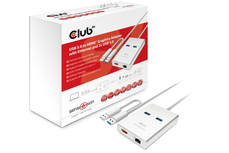 CLUB3D USB 3.0 to HDMI™ Graphics + 3 x USB 3.0 – image 2
