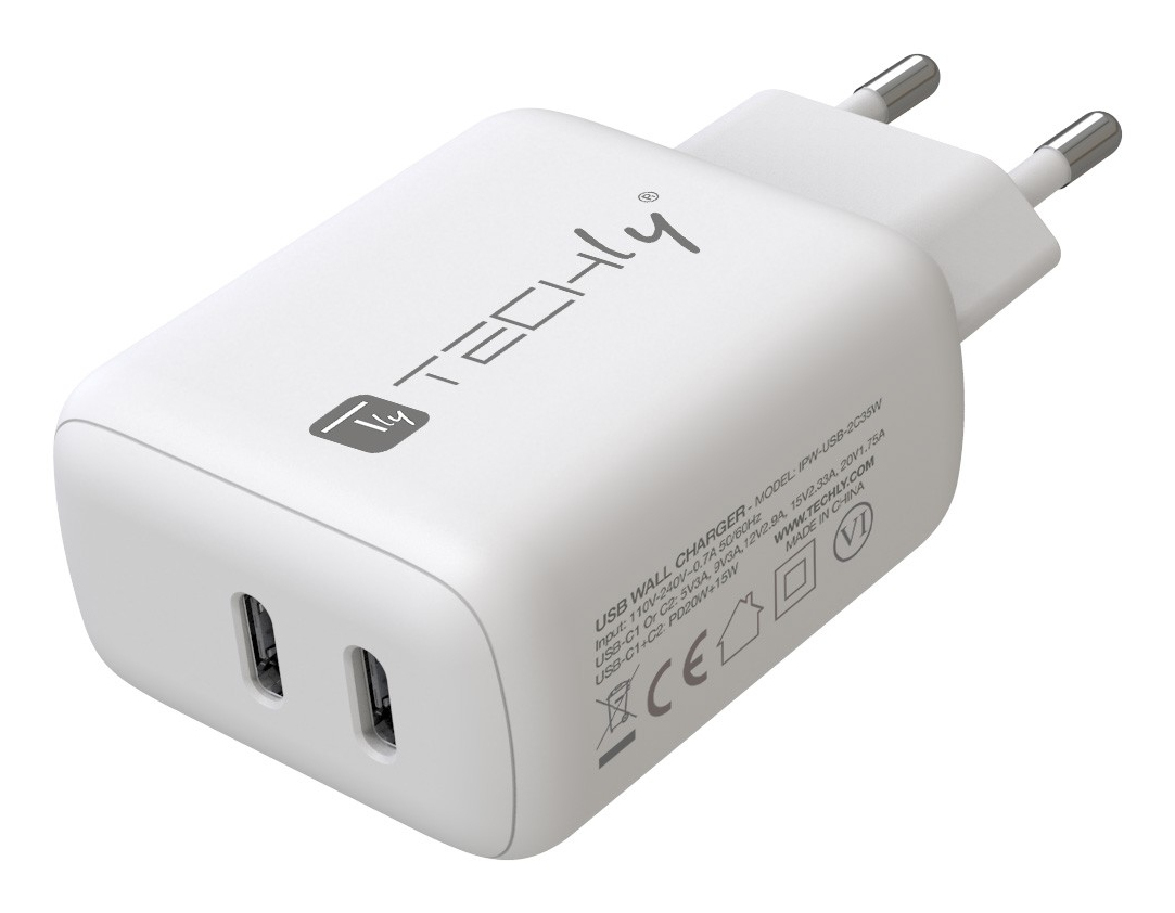 Techly IPW-USB-2C35W mobile device charger Laptop, Smartphone, Tablet White AC Fast charging Indoor – image 4