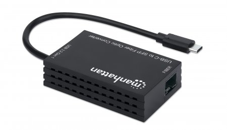 Manhattan USB-C to SFP Fibre Optic Converter, 5 Gbps (USB 3.2 Gen1 aka USB 3.0), Gigabit (1000 Mbps) Ethernet Optical Network Connection, Open SFP Slot, Equival – image 2