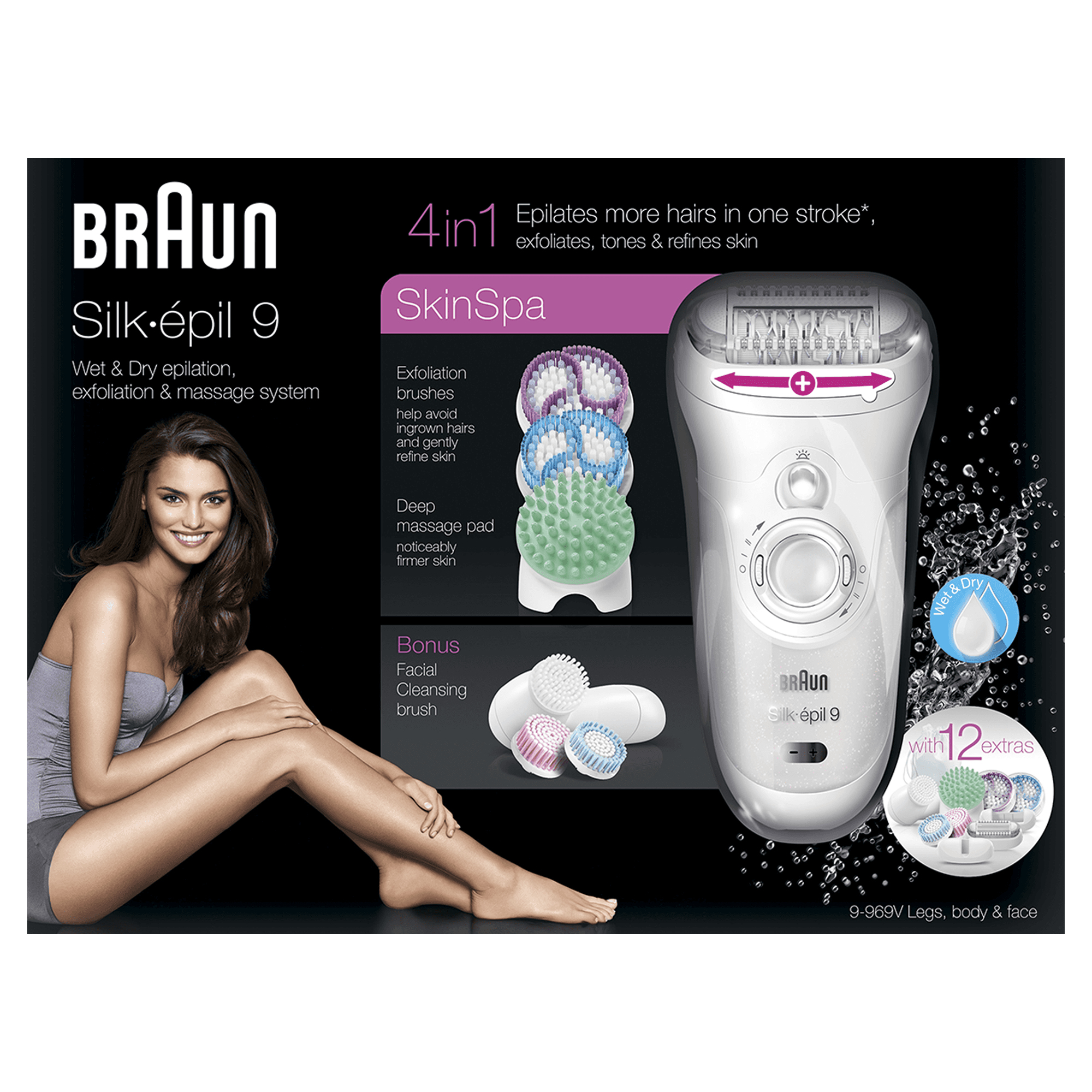 Braun Silk-épil 9 81632129 epilator 40 tweezers White, Silver – image 2