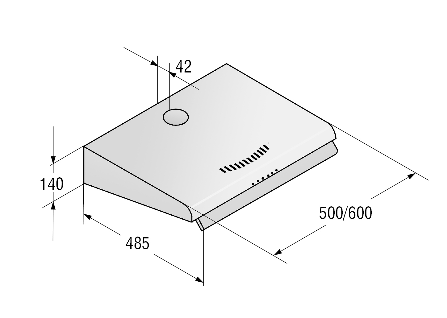 Gorenje DUC6045SIL cooker hood Stainless steel 181 m³/h – image 2