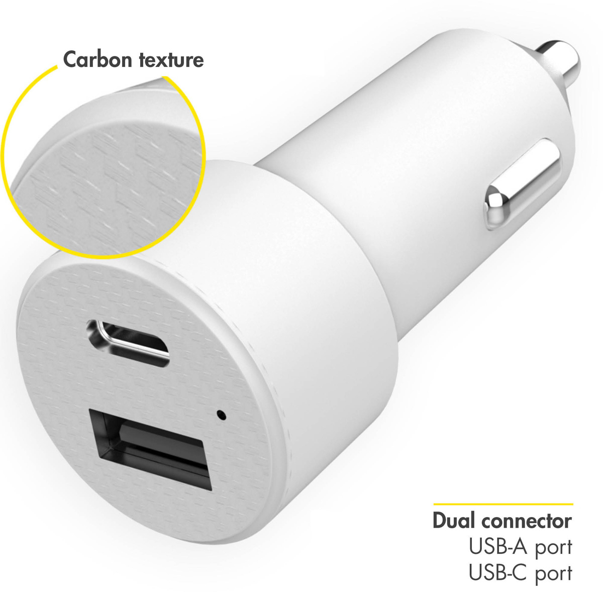 Accezz CARCHARGER50267102 mobile device charger Universal White Cigar lighter Fast charging Auto – image 2