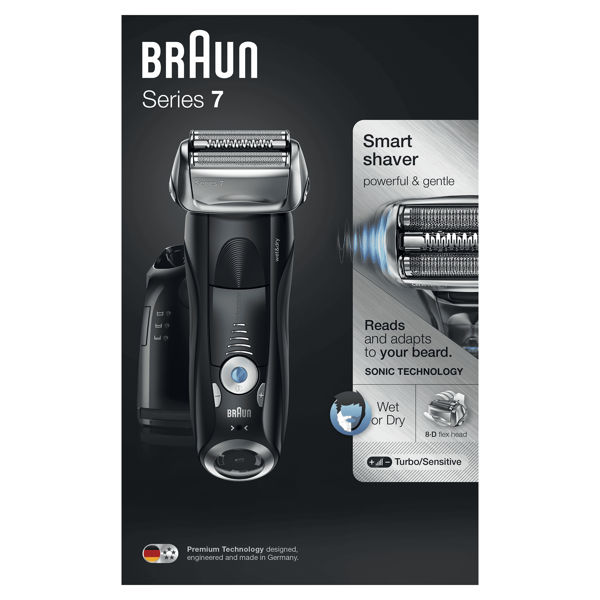 Braun Series 7 Electric Shaver for Men 7880cc, with Clean&Charge Station and Travel Case– Black – image 2