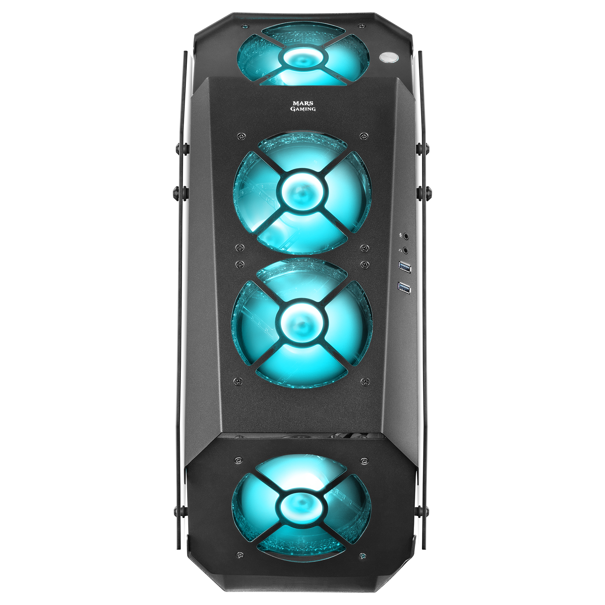 Mars Gaming MC51 Black PC Gaming ATX Case Dual Tempered Glass 5x RGB – image 6