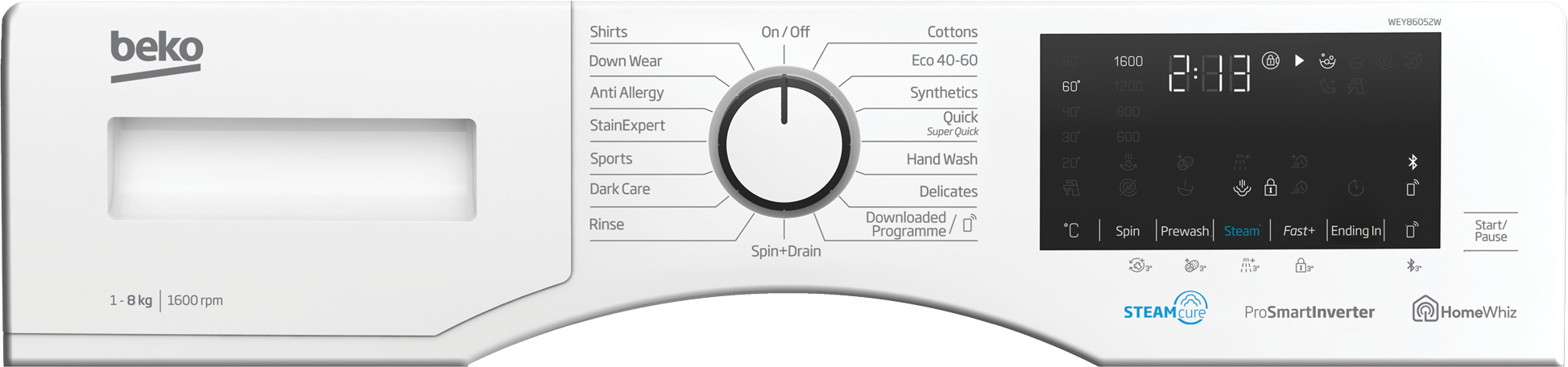 Beko WEY86052W washing machine Front-load