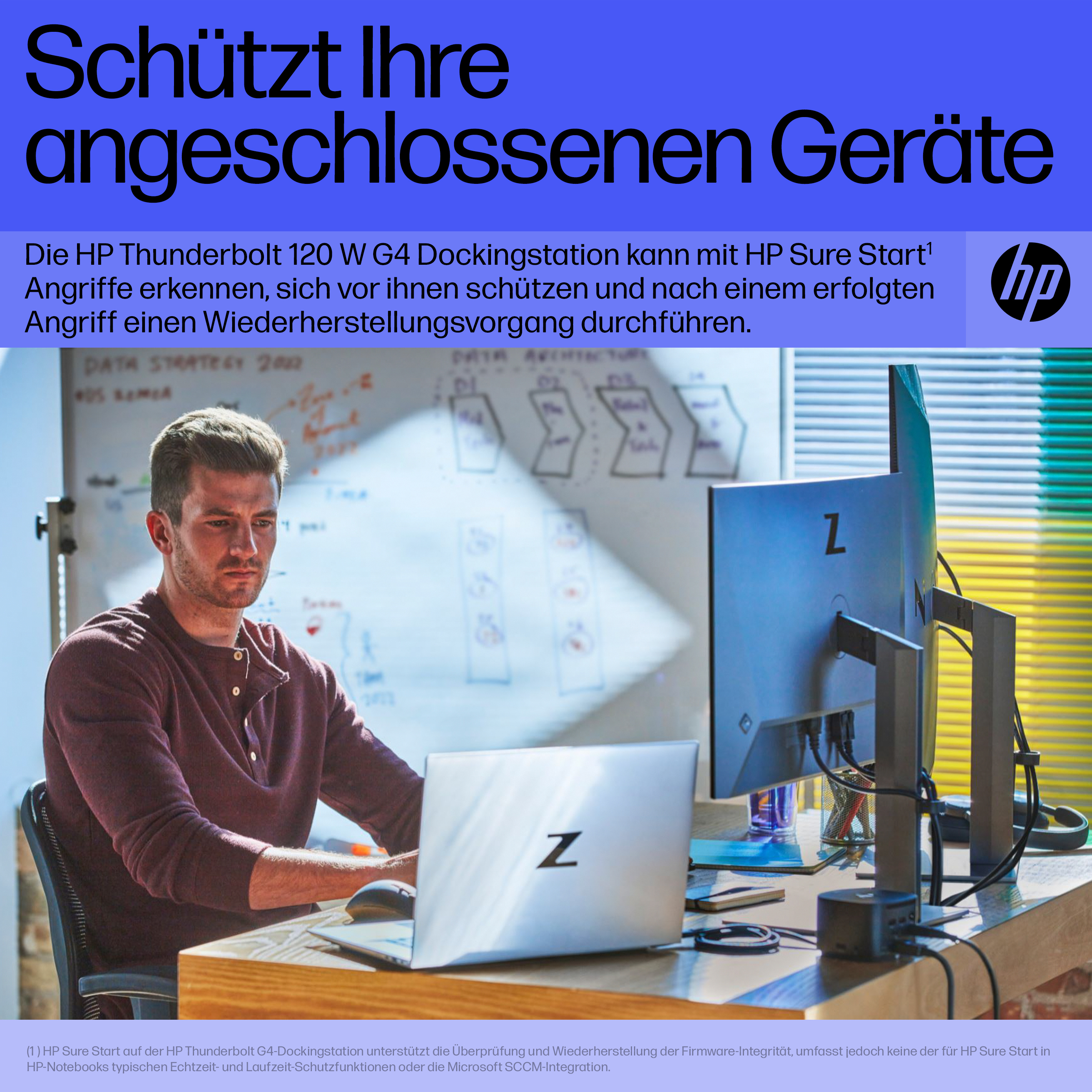 HP Thunderbolt Dock 120W G4. Connectivity technology: Wired, Host interface: Thunderbolt 4. Product colour: Black, Cable l