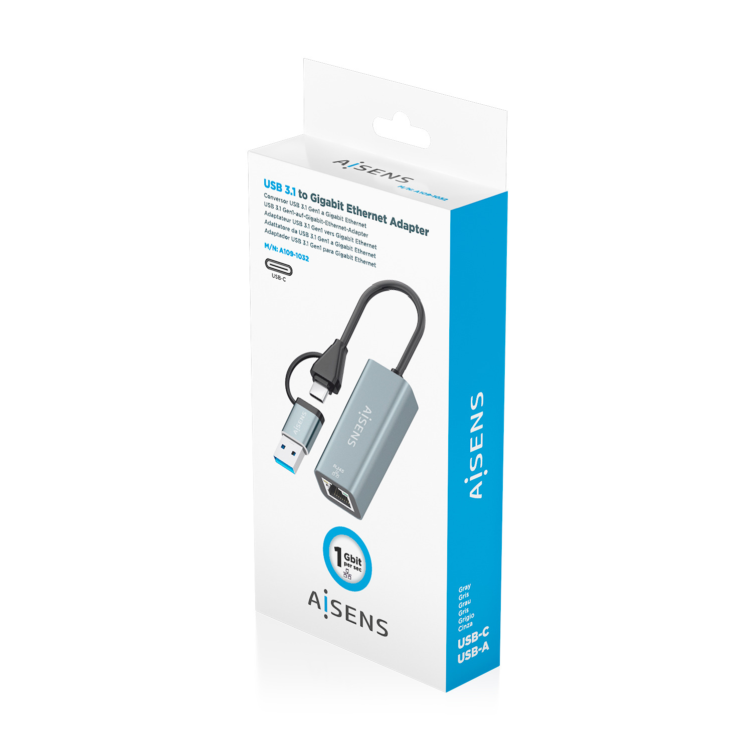 AISENS A109-1032 laptop dock/port replicator Wired USB 3.2 Gen 1 (3.1 Gen 1) Type-C Grey – image 7