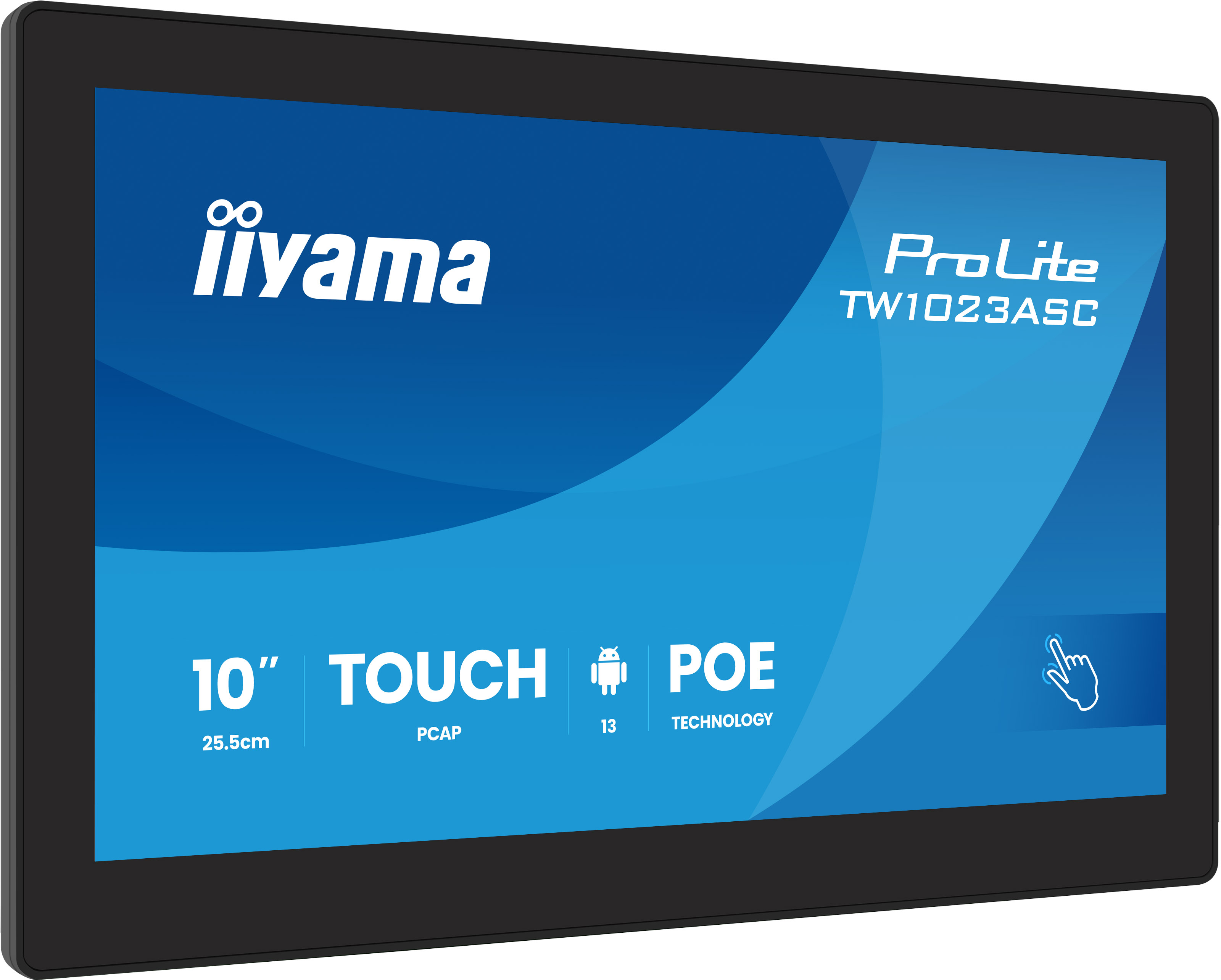 iiyama ProLite TW1023ASC-B3P - Android PC - touch panel PC 1 RK3568 / up to 2 GHz - RAM 4 GB - SSD - eMMC 32 GB - Mali-G52 - Bluetooth 5.2, Gigabit Ethernet - Android 13 - monitor: LED 10.1" 1280 x 800 (WXGA) touchscreen - black, matte