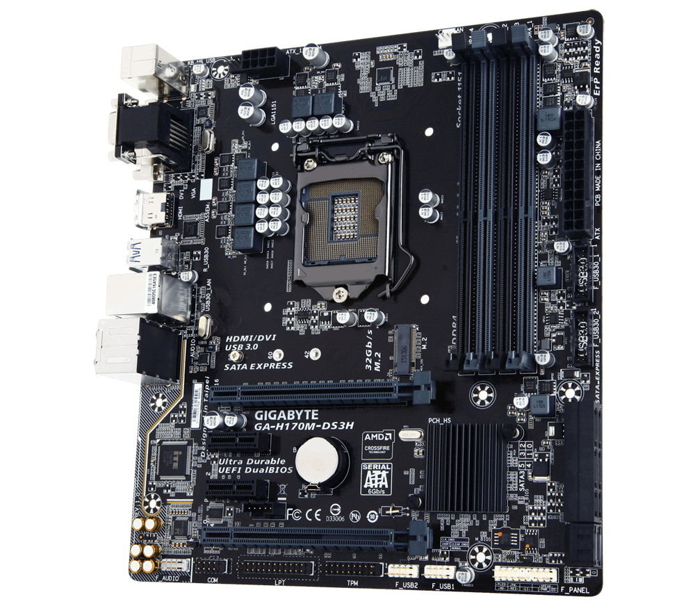 GIGABYTE GA-H170M-DS3H motherboard Intel® H170 LGA 1151 (Socket H4) micro ATX – image 3