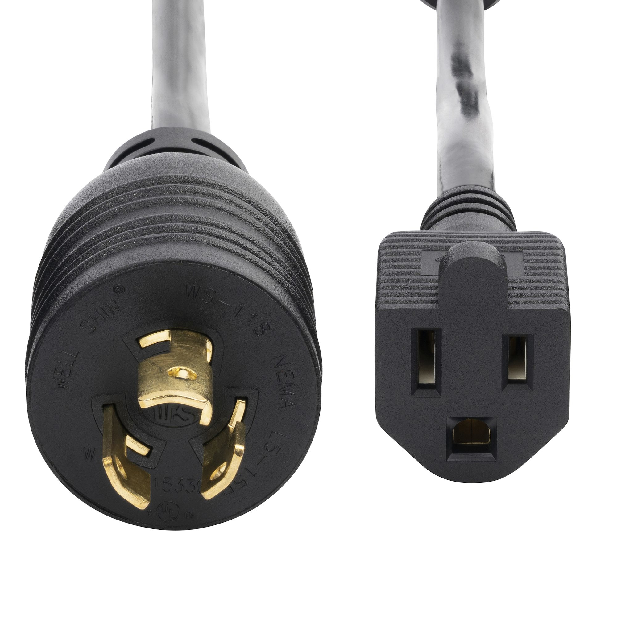 Resim StarTech.com 0.3m Güç Kablosu, NEMA L5-15P - NEMA 5-15R, Siyah