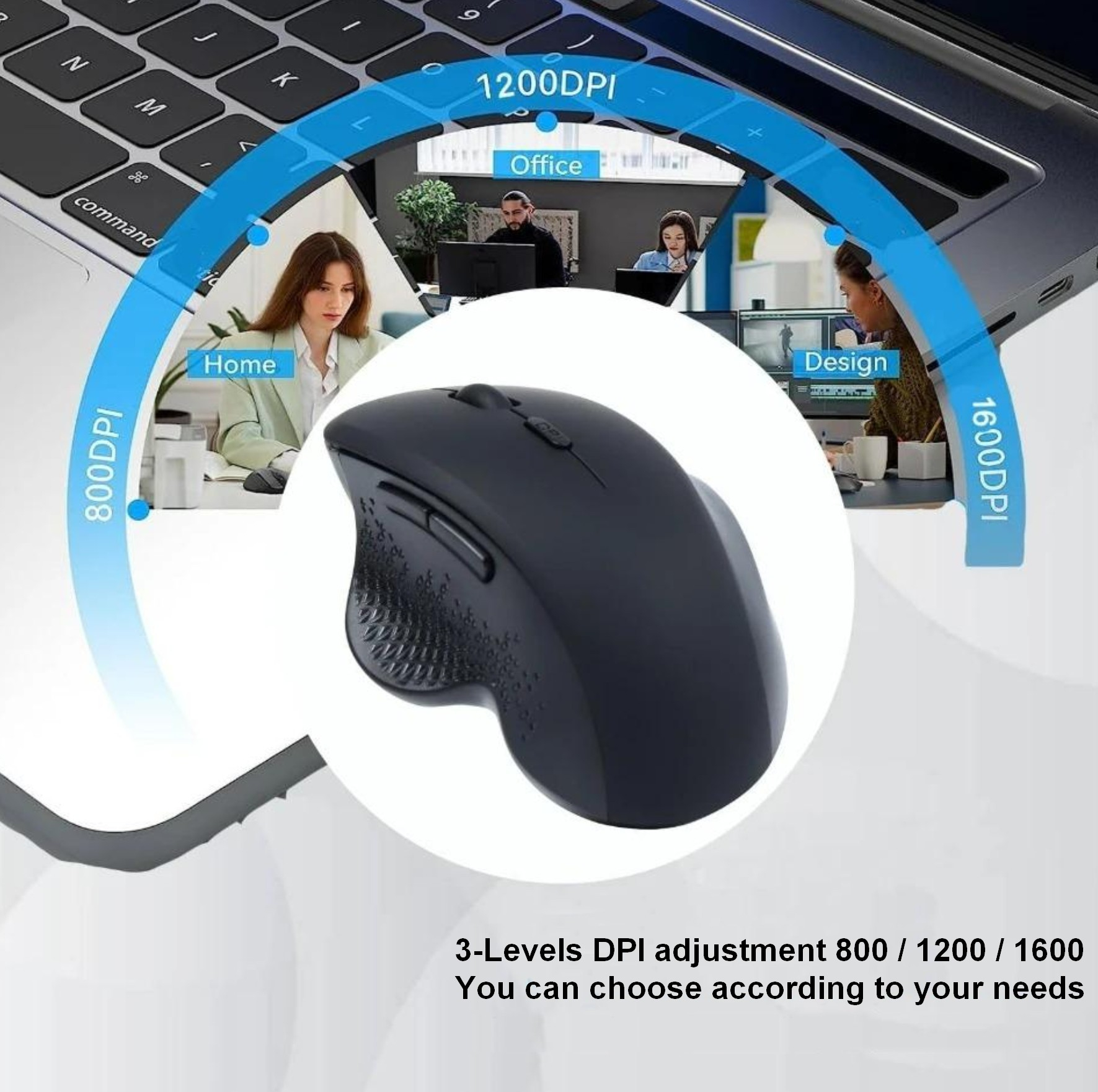 Equip 6-Button Dual Mode Wireless mouse, Rechargeable – image 7
